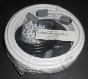 COMCAST DIGITAL 20' COAXIAL CABLE KIT - INTERNET, TV - NEW SEALED - Picture 1 of 4