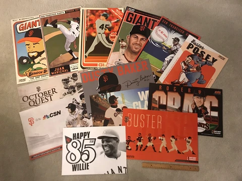 13 SF Giants 2018/19 Authentic Fan Posey Baker Clark Belt Cheer Card poster Cover