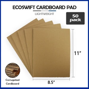 50 8.5x11 "EcoSwift" Brand Corrugated Cardboard Pads Filler Insert 8.5" x 11" - Picture 1 of 6