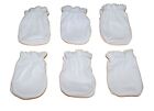 Solid White - 6 Pairs Cotton Newborn Baby/infant No Scratch Mittens Gloves