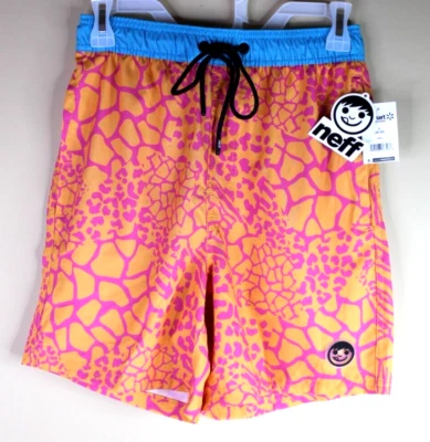 Neff Men's Board Swim Shorts Animal Gold Pink Blue Size Small (28-30) NEW - Image 1 of 4