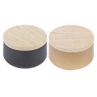  2 PCS Belly Storage Jar Wooden Coffee Candy Tea Canister with Lid