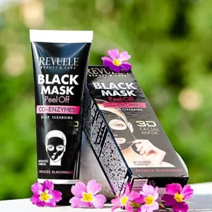 REVUELE 3D Face Black Mask Co-Enzymes Active Carbon Peel Off reduces blackheads - Picture 1 of 7