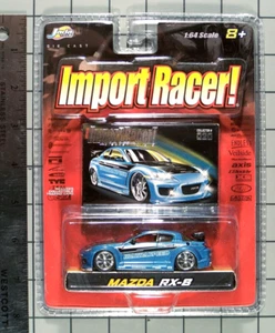 Jada 2003 Import Racer!, Mazda RX-8, metalflake med. blue w/racing tampos - Picture 1 of 1