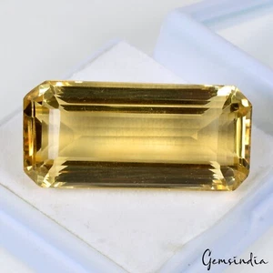 Piedra preciosa brasileña de citrino amarillo natural impecable certificada sin tratar 63,20 quilates - Imagen 1 de 6