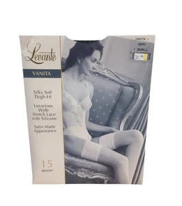 Levante Ladies Vanita Silky Soft Thigh-Hi Stretch Lace Top Black Nero Size 1 - Picture 1 of 3