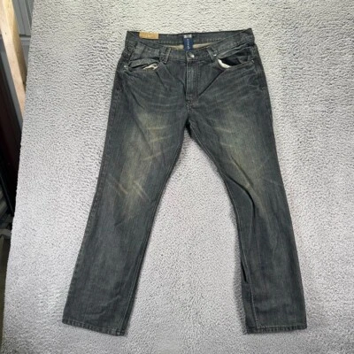 Jeans vintage FUSAI para hombre 38x32 negros rectos holgados denim lavado oscuro Foto 1 de 4