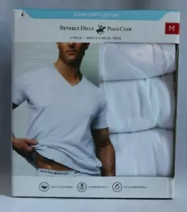 Beverly Hills Polo Club Men's Medium V-Neck Tees Soft Cotton 3 Pack - NEW - Picture 1 of 4