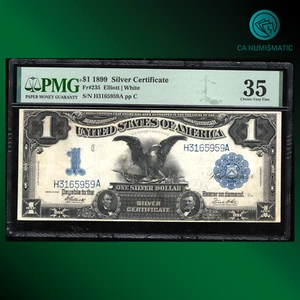 Fr.235 1899 $1 One Dollar Silver Certificate, BLACK EAGLE, PMG 35, 65959 - Picture 1 of 2