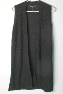 89th Madison Sweater Vest/Cardigan Duster Side Slits Gray Sz M (F3) - Picture 1 of 4