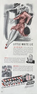 Vintage Barbasol Printanzeige 1941, kleine weiße Lüge.   - Bild 1 von 1