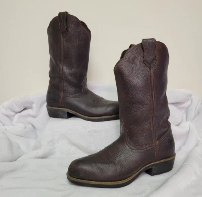 Georgia Wellington Hombres Cuero Marrón Punta de Seguridad Bota de Trabajo Occidental G4943 Talla 9W Foto 1 de 4