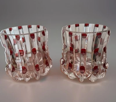 2 4” EAPG RUBY STAINED BROKEN COLUMN TUMBLER 1890'S ERA Victorian - Image 1 of 4