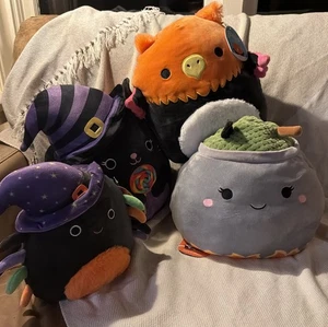 Halloween Squishmallows gemischtes Set (FlipAMallow) Plüsch Katze, Eule, Hexe, Spinne Neu mit Etikett - Bild 1 von 8