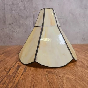 Tiffany Style Leaded Stained Glass Lamp Shade Fluted Coned 20cm - Picture 1 of 12