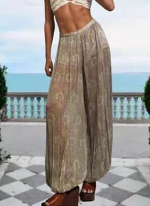 Zara ZW Collection Semi Sheer Floral Trousers Multi Size M 3285/007 - Picture 1 of 7