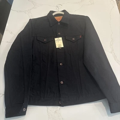 铁心日本黑色牛仔夹克 IHJ-132 超黑 Selvedge XXXL 46 码 — 第 1/4 张图片