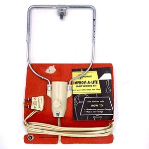 Vtg GE Monowatt Improv-a-Lite 3-Way Lamp Wiring Kit Beige Booklet NEW OLD STOCK - Picture 1 of 10