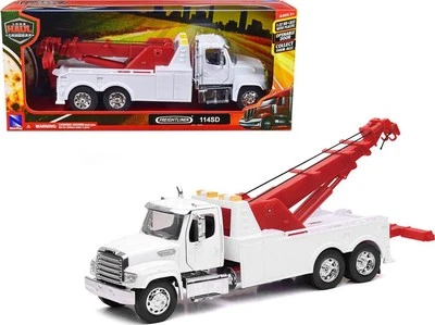 Freightliner 114SD Tow Truck White and Red Long Haul Trucker Series 1/32 Diecast - Image 1 of 2
