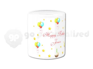 Personalised Ceramic Money Box- Happy Birthday Design - Picture 1 of 1