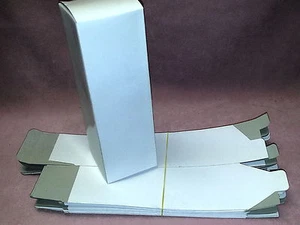 Pack/12 Light Weight White Self-Folding Kraft Boxes SZ Inches 8.5 x 2.75 x 2.75 - Picture 1 of 3