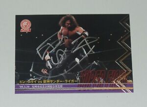 JUSHIN THUNDER LIGER DON FRYE SIGNED AUTO'D 2001 BANDAI CARD 91 NJPW NWA WCW