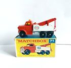 matchbox lesney 71 wreck truck esso rare amber window! & f type box
