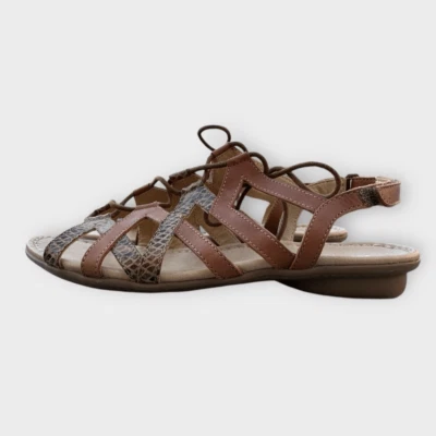 Sandalias Naturalizer N5 Comfort Whimsey cuero marrón tiras talla 8w nuevas sin etiquetas Foto 1 de 4