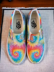 Vans Women's Tie Dye Slip On Shoes Size 6.5 Excellent Used Condition - Picture 1 of 7