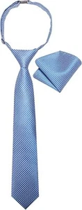 Tied for Boys Solid Neckties and Pocket Square Set Adjustable - Picture 1 of 8