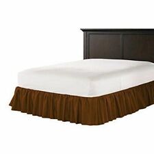 Brown / Chocolate Solid 715 Tc Cotton Dust Ruffled Bed Skirt Open Corner New.