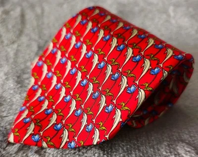 Paul Fredrick Blue Brown Gold Stripe Woven English Silk Hand Tailored In The USA - Image 1 of 4