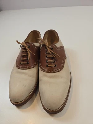 Zapatos Gucci Para Hombre Talla 9.5 Marrón Tostado Sillín Oxford Cuero Vestido Brogue 6024 Foto 1 de 4