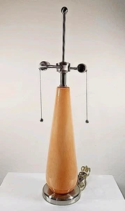 VINTAGE Mid Century Keramik/Silber Tischlampe - 2 Fassungen - geprüft/funktionstüchtig - Bild 1 von 7
