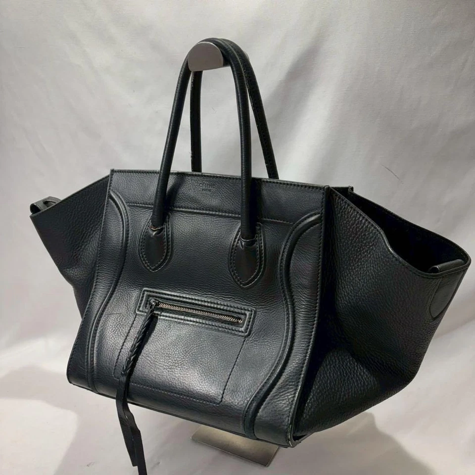 Bolso de hombro CELINE Luggage Phantom de cuero negro elegante✨ Foto 1 de 4