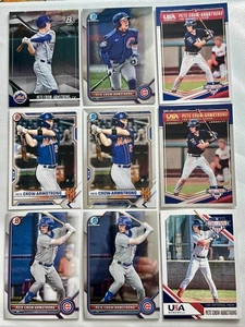PETE CROW-ARMSTRONG Lot of 9 RCs! Bowman, Chrome, Nice Mix, ++! CUBS - Picture 1 of 2
