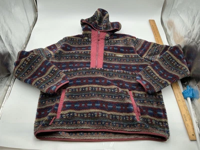 DE COLECCIÓN LL BEAN POLAR JERSEY SUDADERA CON CAPUCHA ROJO AZUL MULTICOLOR XL c Foto 1 de 4