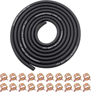 Manguera de línea de combustible de identificación de 1/4 pulgadas Tnisesm 10 pies + 20 piezas abrazaderas de manguera de identificación de 2/5" para Kawas - Imagen 1 de 12