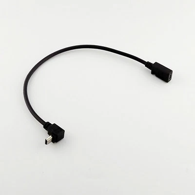 1x Mini USB 5 Pin 90 Degree UP Angled Male to Female Extension Data Lead Cable - Image 1 of 4