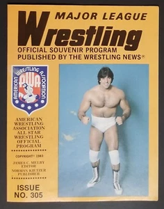 AWA PROGRAM #305 RICK MARTEL 1983 Major League Wrestling Hulk Hogan GAGNES SAITO - Picture 1 of 5