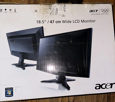Acer G185HA 18.5" Widescreen LCD Monitor, New - Image 1 of 2