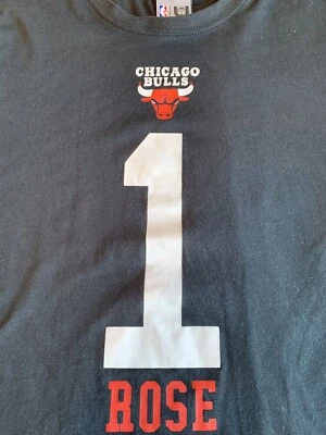 Camiseta Vintage Chicago Bulls NBA Net-Dri Derrick Rose Tamanho Médio B63 - Imagem 1 de 4