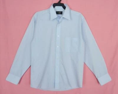 Отличная нарядная синяя рубашка Michael James с длинным рукавом на пуговицах для мальчиков, размер 14 - Изображение 1 из 3