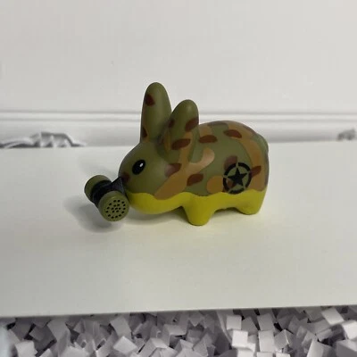 Kidrobot Happy Labbit Camo Hazmat Gas Mask 1.3" Vinyl Figure Mini Series Chase - Image 1 of 4