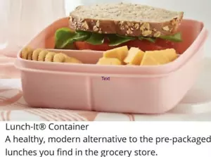 Tupperware Lunch-It Contenitore Quadrato Diviso Rosa Perla con Sigillo TOP SELLER Nuovo - Foto 1 di 1