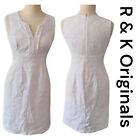 R And K Originals Size 6 White Polka Dot Sheath Pencil Dress