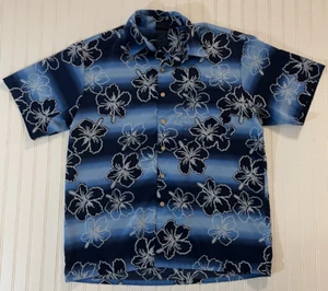 Extreme Gear Men's Sz. M Black,Blue,White Floral Hawaiian S-Sleeve Shirt. - Picture 1 of 6