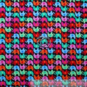 BonEful Fabric FQ Cotton Quilt Rainbow Elephant Stripe Flower Small Kid Girl Boy - Picture 1 of 8