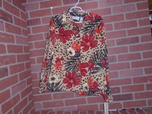 ALFRED DUNNER WOMANS HEAVYWEIGHT LONGSLEEVE FLORAL DESIGN BUTTON SHIRT-NWT - Picture 1 of 3