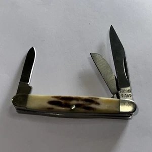 Bear MCG USA Mini Stockman 3 Blade Jigged Bone Handle 2 7/8” Closed - Picture 1 of 8